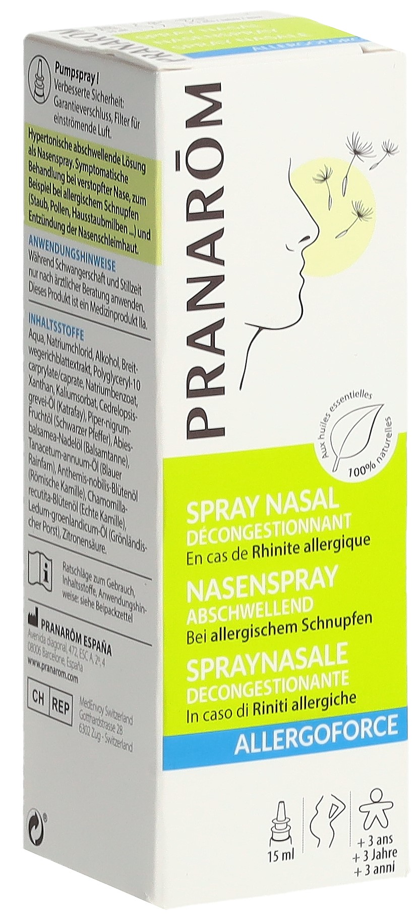 PRANARÔM Allergoforce Nasenspray abschwellend Bio