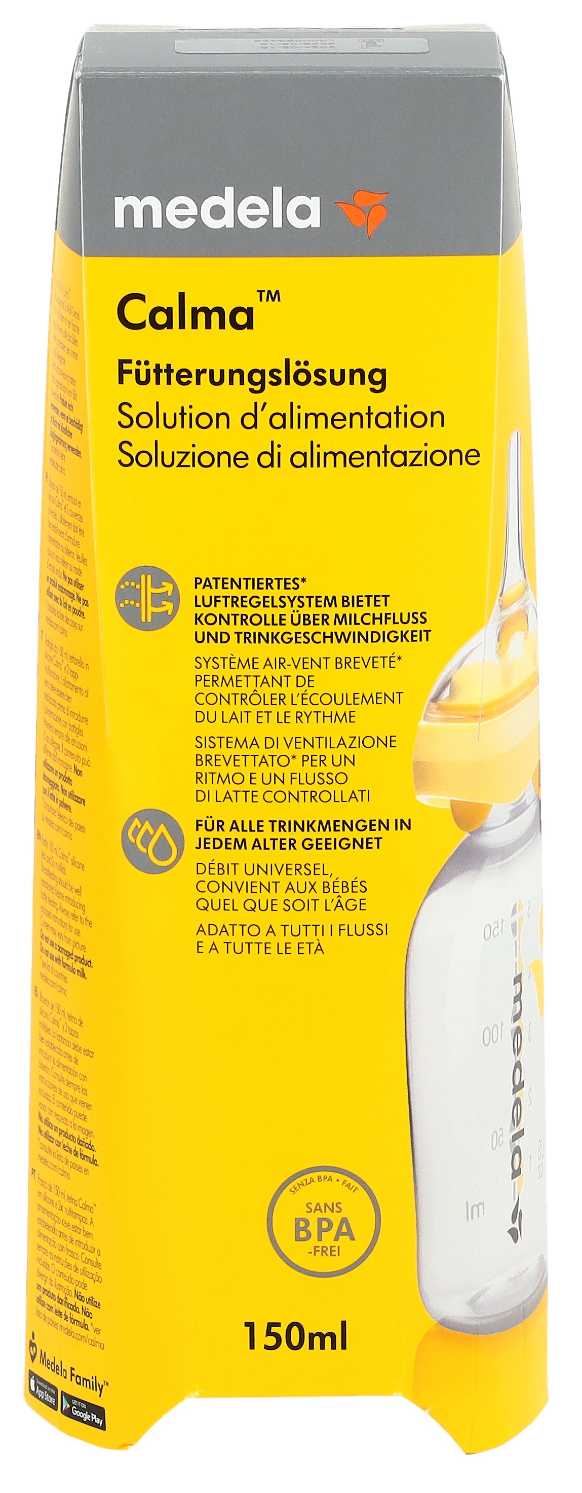 medela Calma Muttermilchsauger mit 150ml Flasche