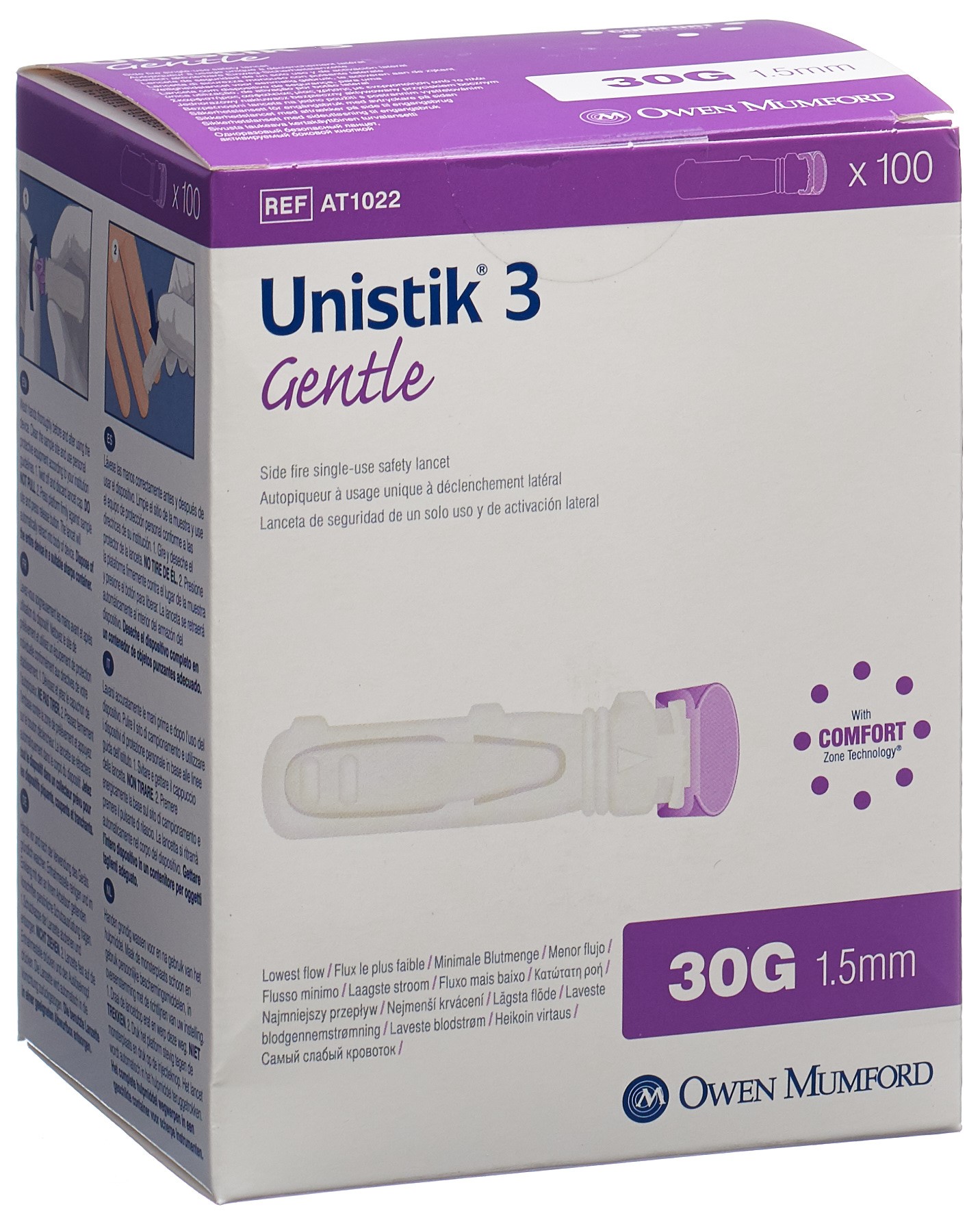 Unistik 3 Sicherheitslanzetten Gentle 0G (1.5mm)