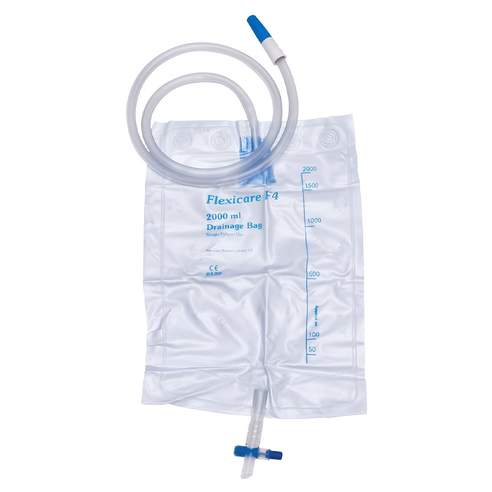 flexicare Urinbeutel 2000ml 100cm mit T-Hahn steril