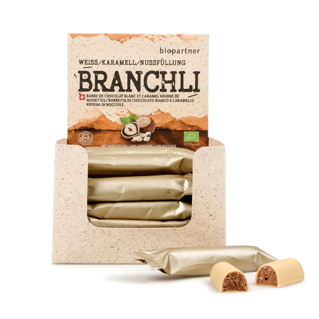 Bio Partner Branchli Karamell mit Haselnussfüllung