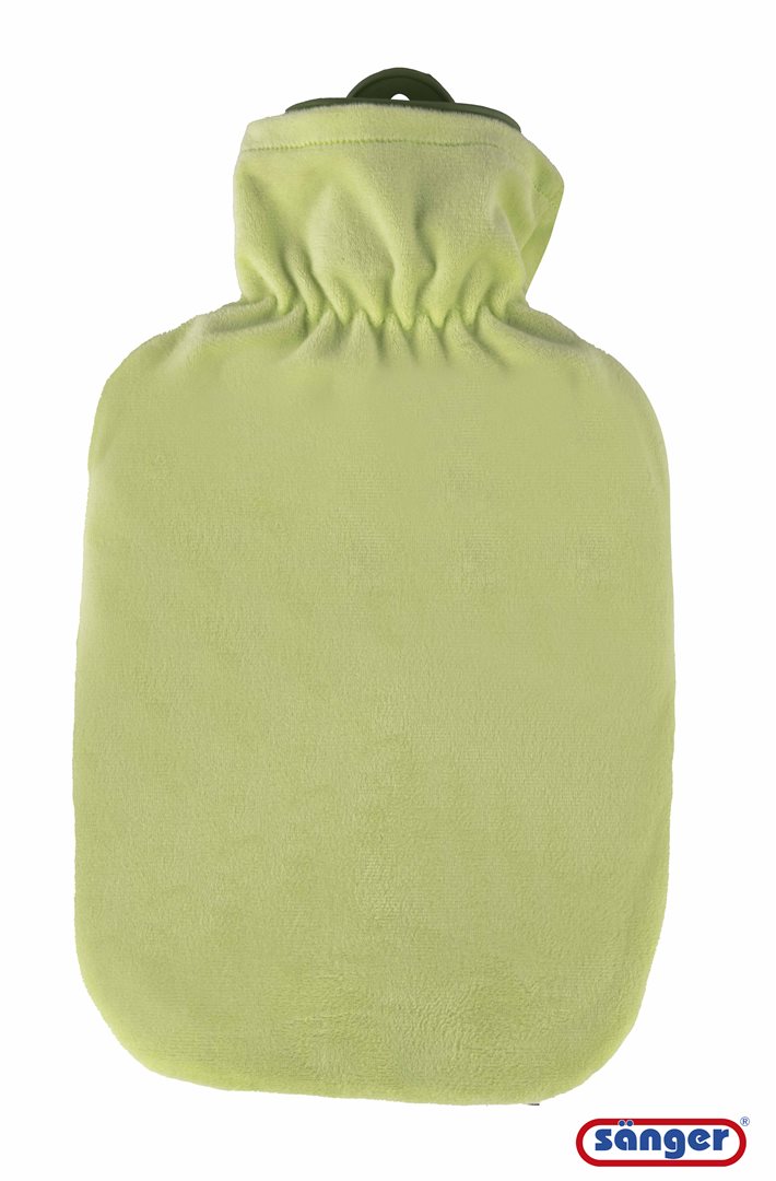 Sänger Wärmflasche Flauschbezug 2l grün pastell