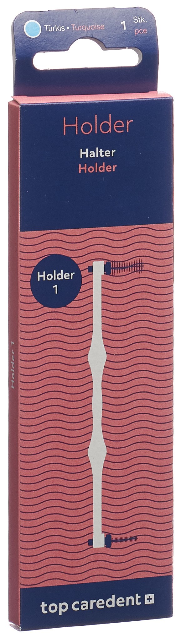 top caredent Holder 1 Halter für Interdentalbürsten L türkis
