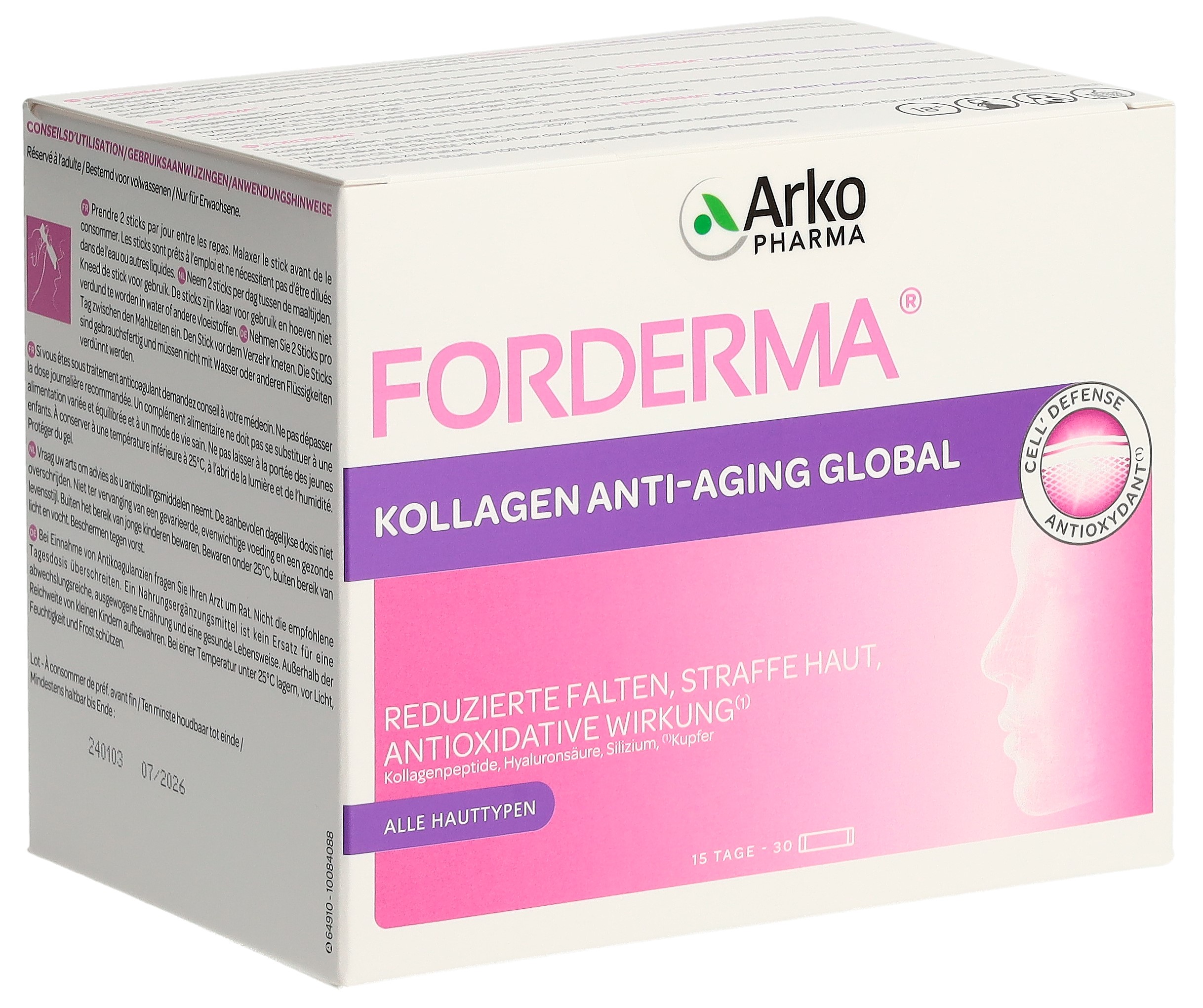 Arkopharma Forderma Kollagen Sticks Anti-Aging Global