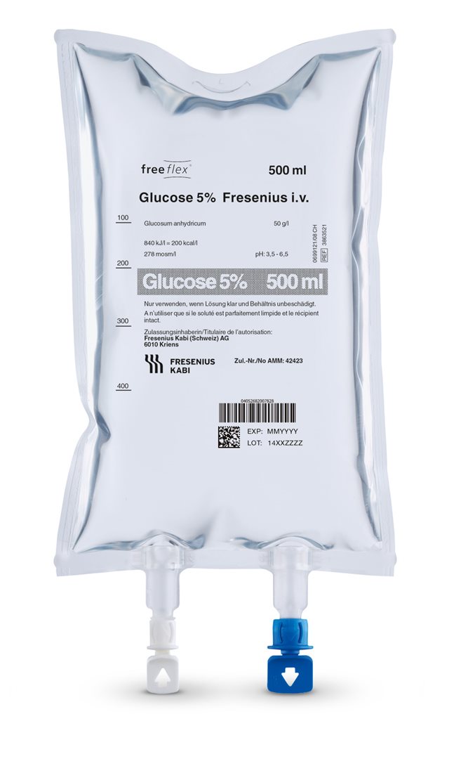 Glucose Fresenius Inf Lös 5 % 500ml Freeflex