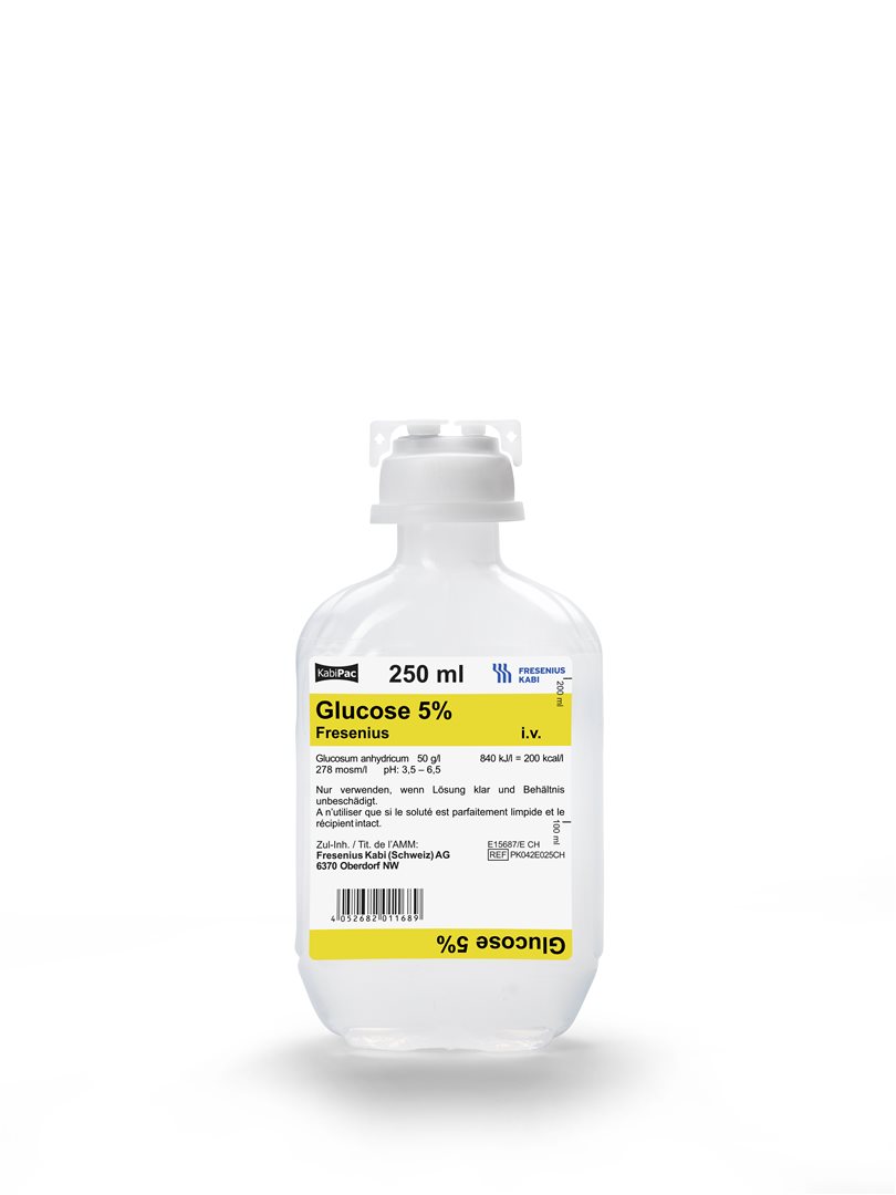 Glucose Fresenius Inf Lös 5 % 250ml KabiPac