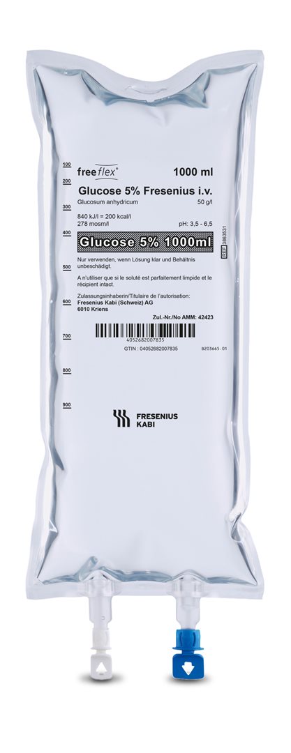 Glucose Fresenius Inf Lös 5 % 1000ml Freeflex