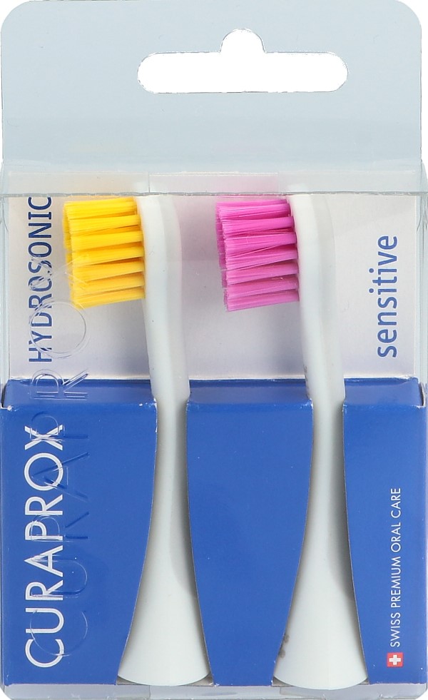 Curaprox Hydrosonic Ersatzbürstenkopf sensitive gelb-pink