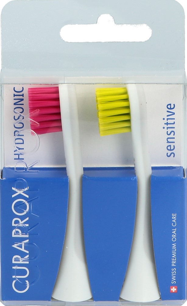 Curaprox Hydrosonic Ersatzbürstenkopf sensitive rot-grün