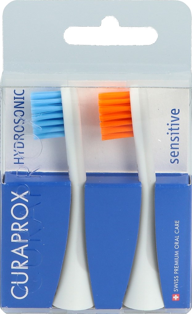 Curaprox Hydrosonic Ersatzbürstenkopf sensitive blau-orange