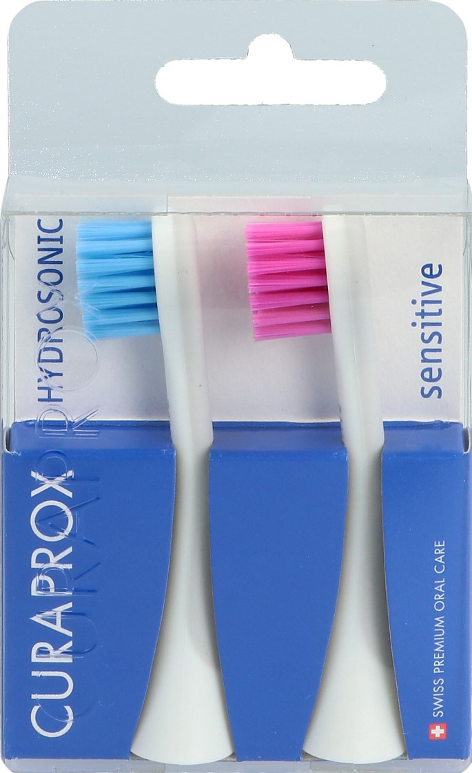 Curaprox Hydrosonic Ersatzbürstenkopf sensitive blau-pink