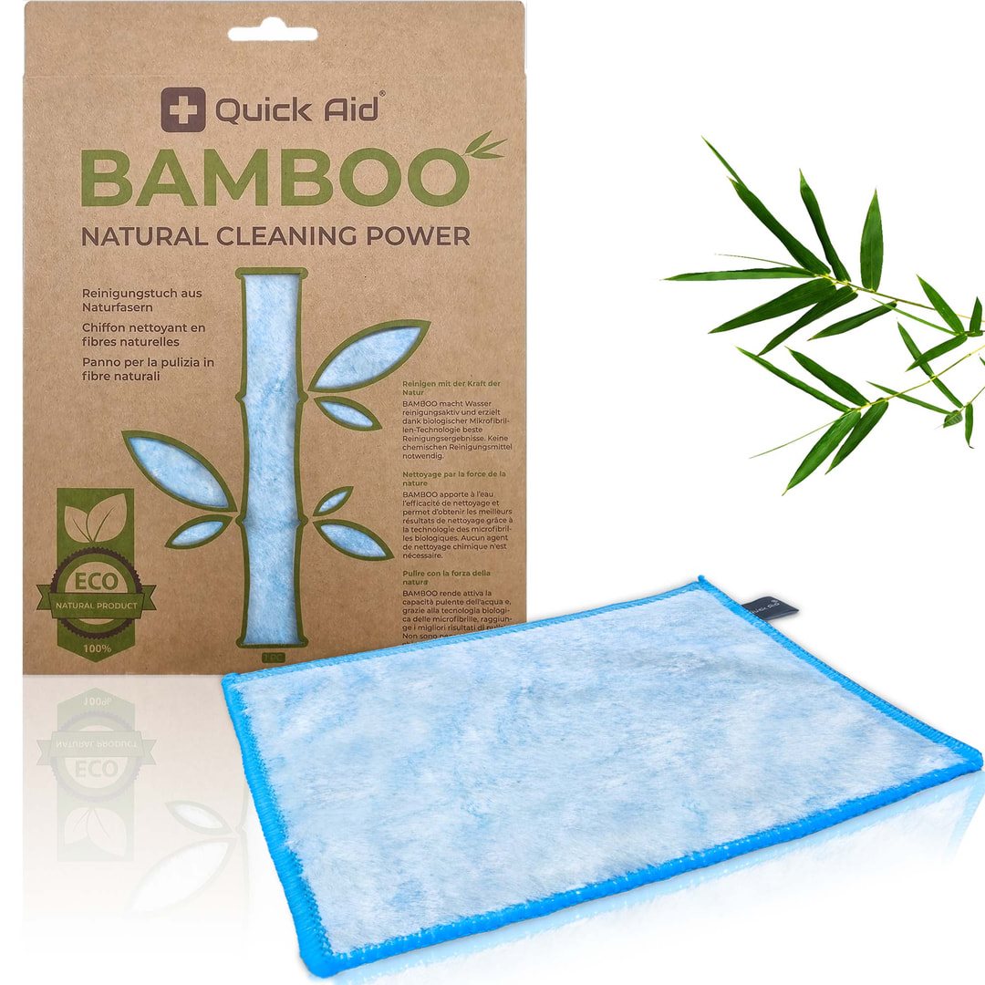Quick Aid Bambus-Reinigungstuch blau