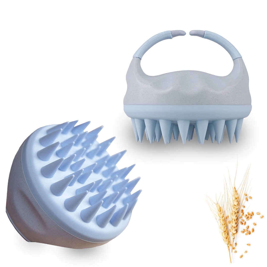 Quick Aid Massage & Care Brush Scalp aus Weizenstroh blau