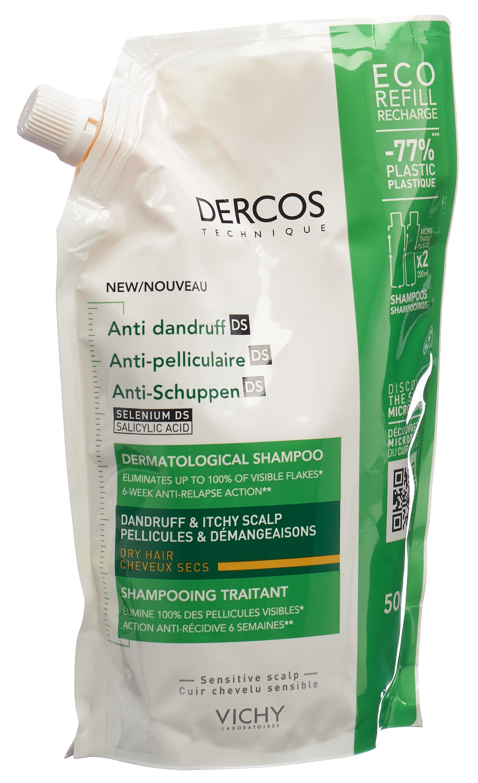 VICHY DERCOS Anti dandruff DS Shampoo trockenes Haar Refill
