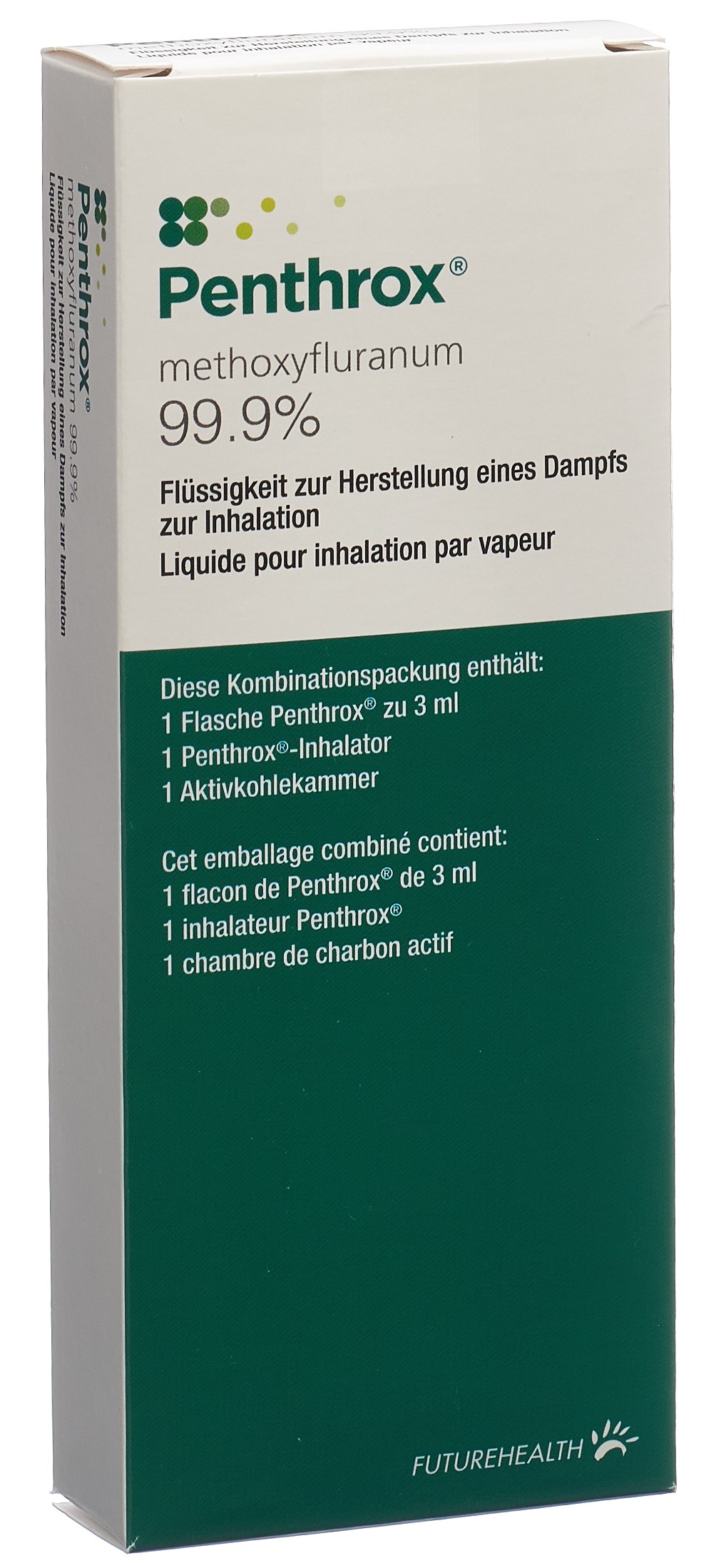 Penthrox flüssig 99.9 % Flüssigkeit zur Herstellung eines Dampfs zur Inhalation (Kombinationspackung)