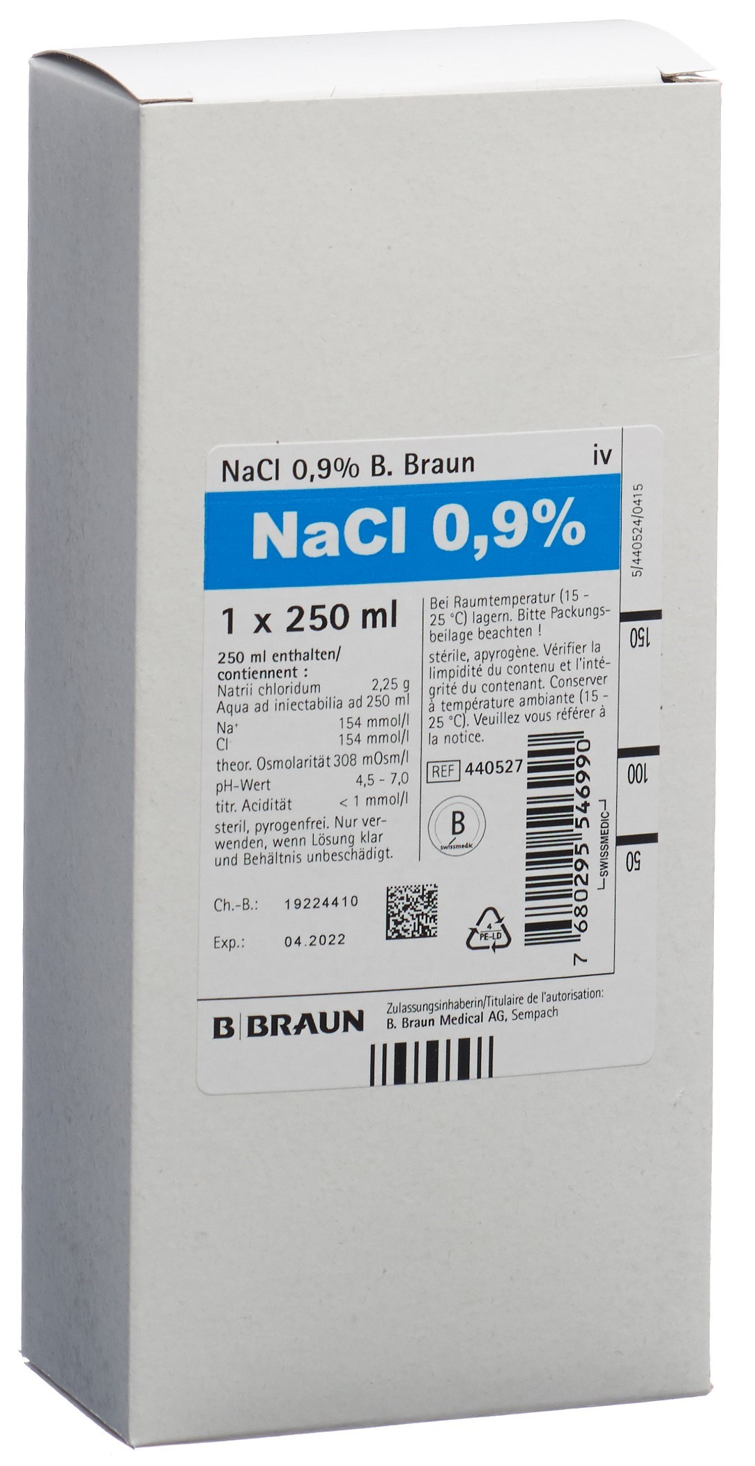 NaCl B. Braun raun 0.9 % 250ml Ecoflac plus