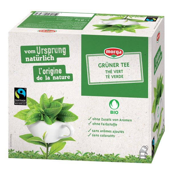 morga Grüner Tee mit Hülle Bio Fairtrade Knospe