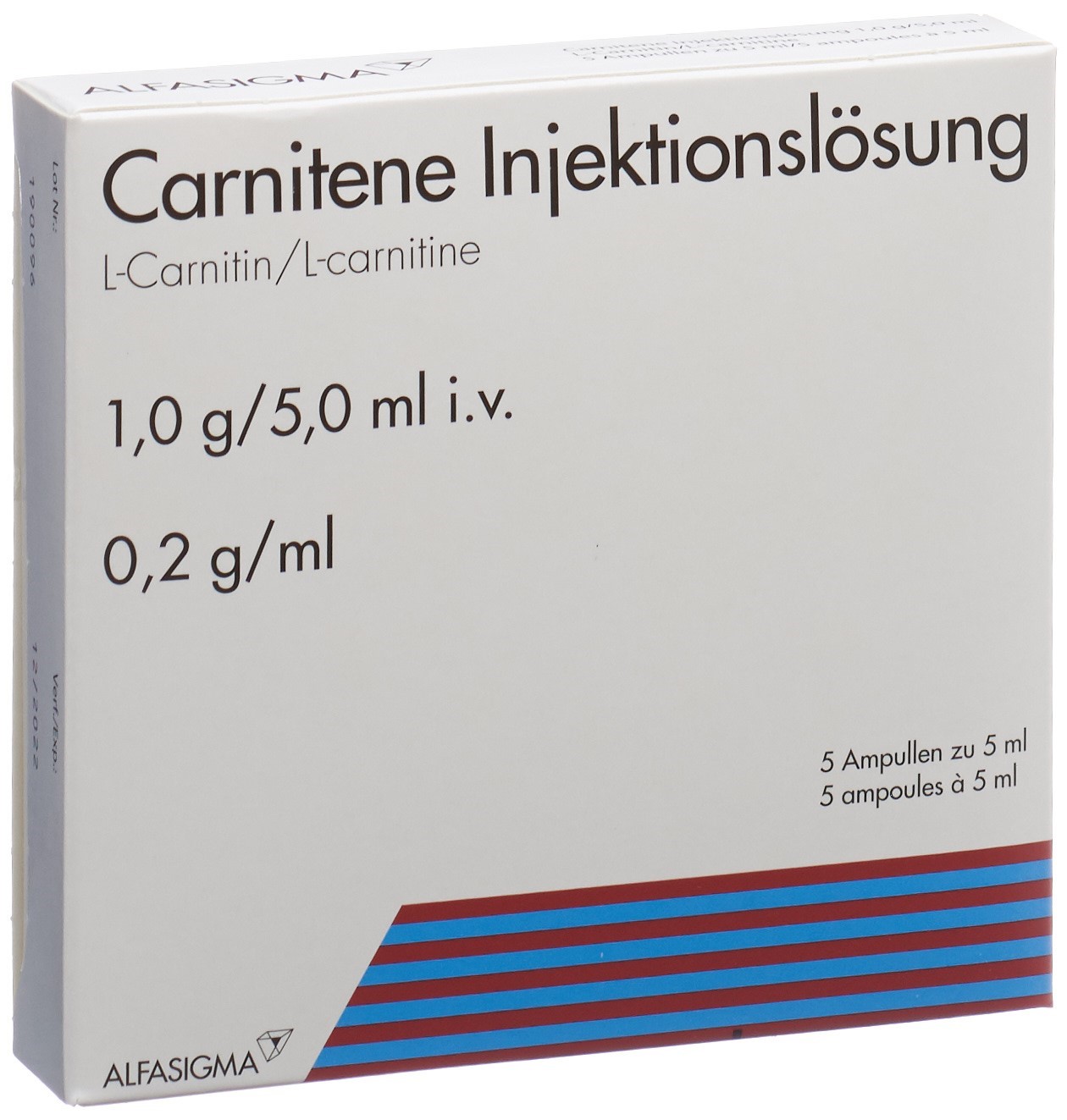 Carnitene Inj Lös 1 g/5ml i.v. - 5x5 ml