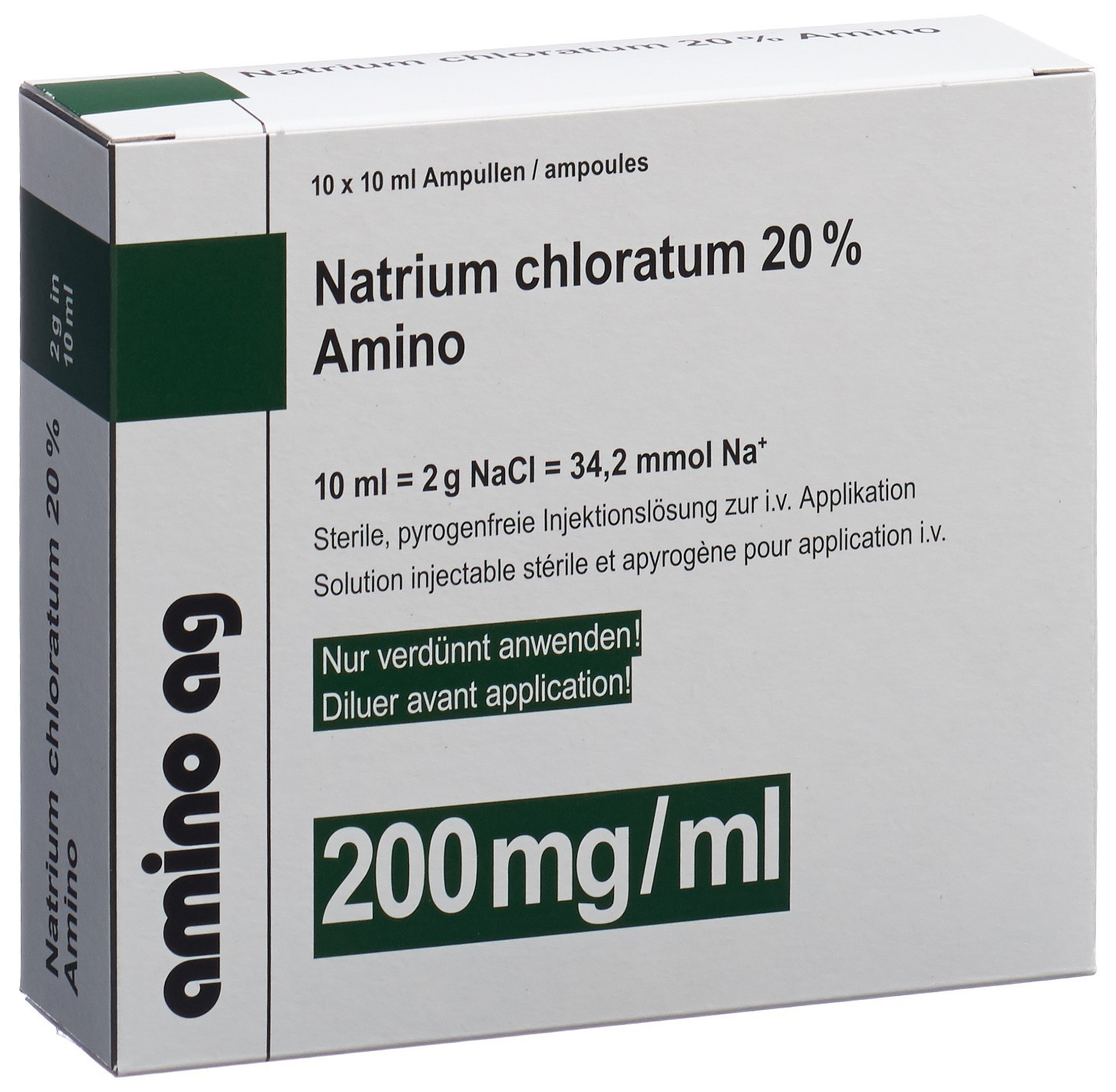 NaCl Amino Inf Konz 20 % 10ml Ampullen Natrium Chloratum