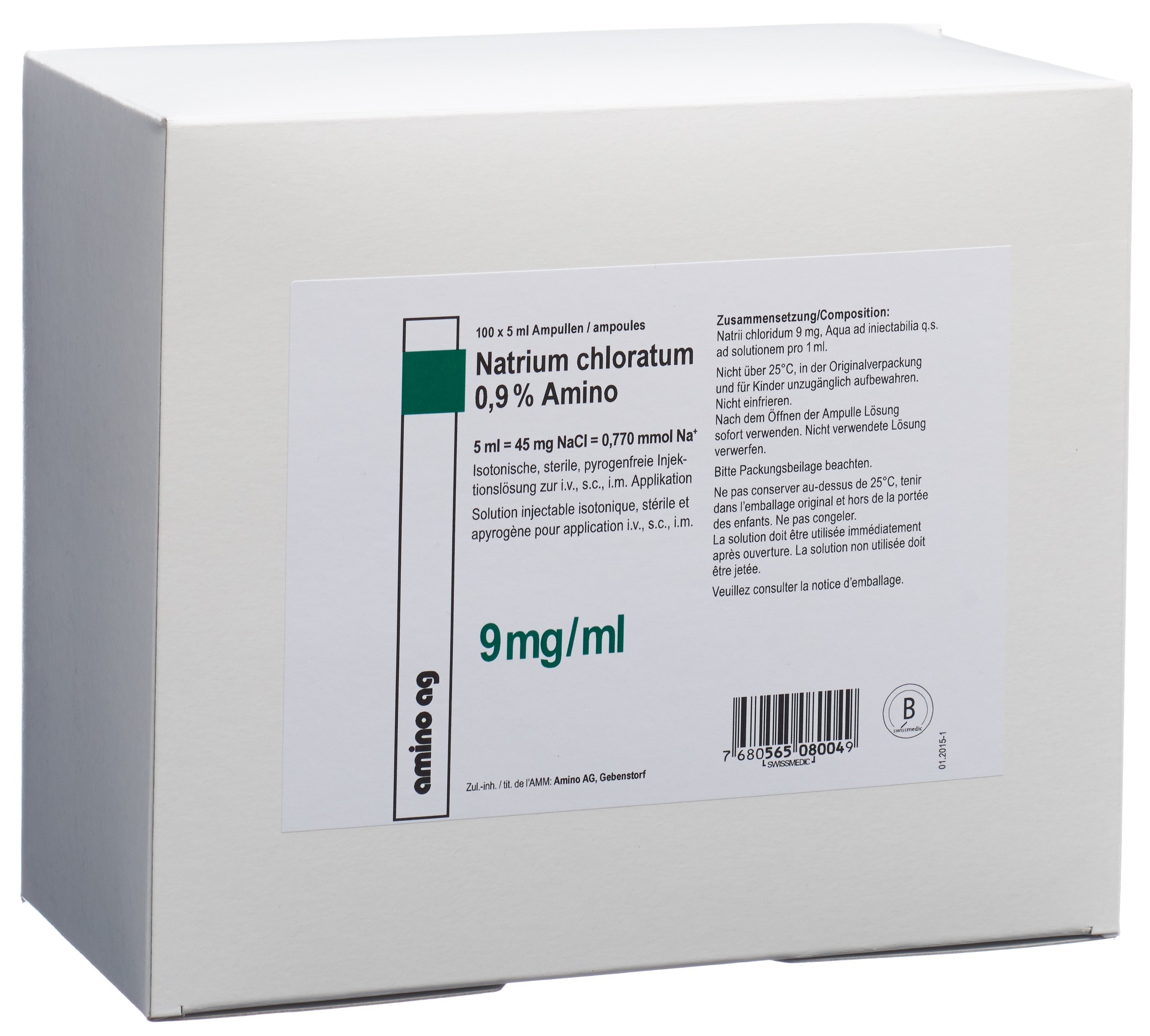 NaCl Amino Inj Lös 0.9 % 5 ml Ampullen Natrium Chloratum