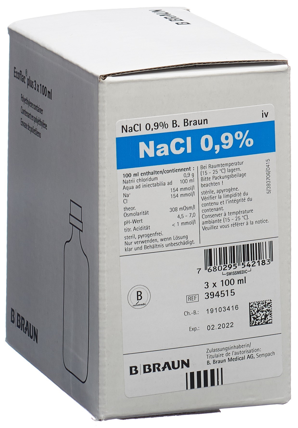 NaCl B. Braun raun 0.9 % 100ml Miniflac