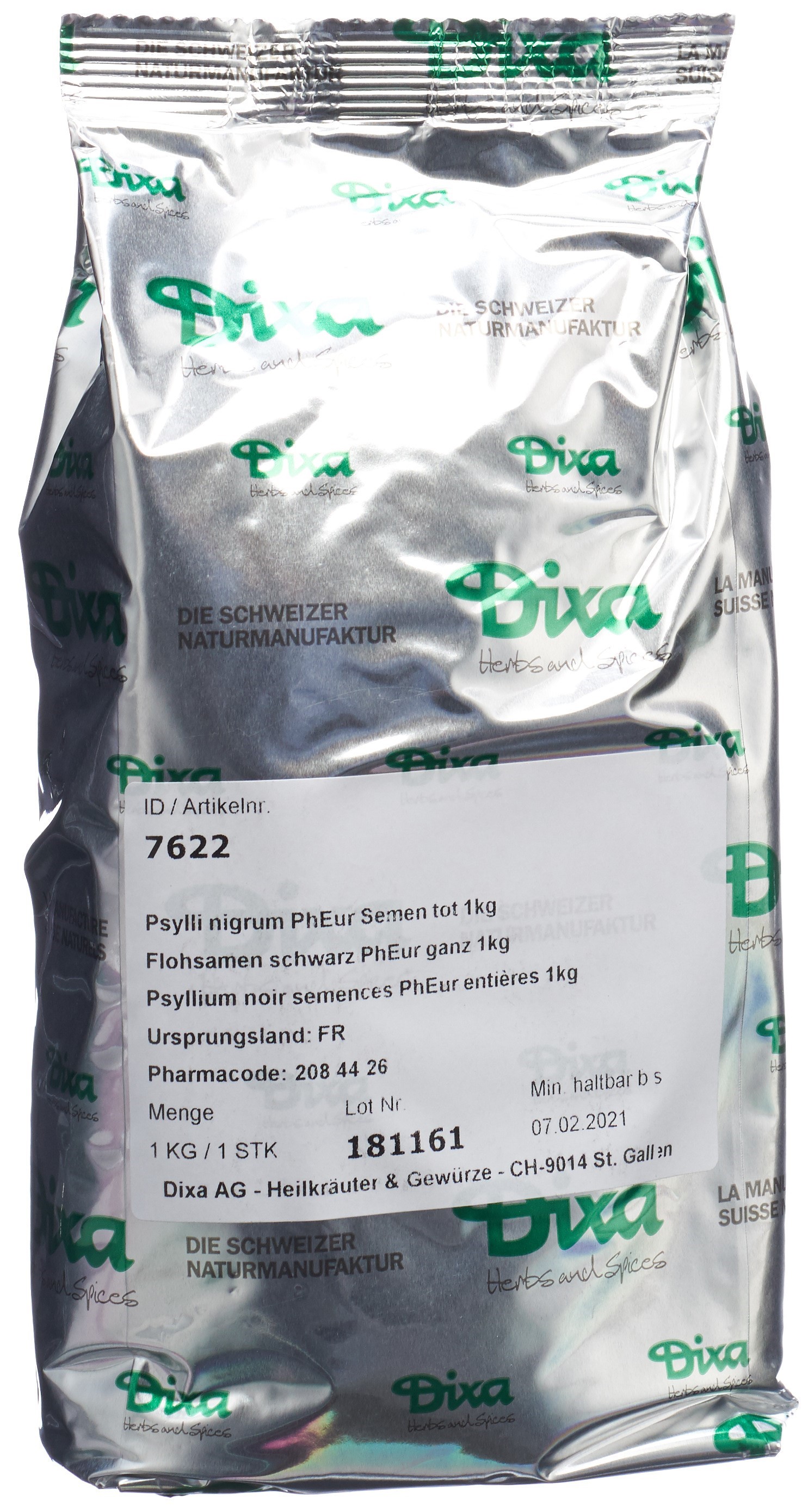 Dixa Flohsamen schwarz PhEur gereinigt