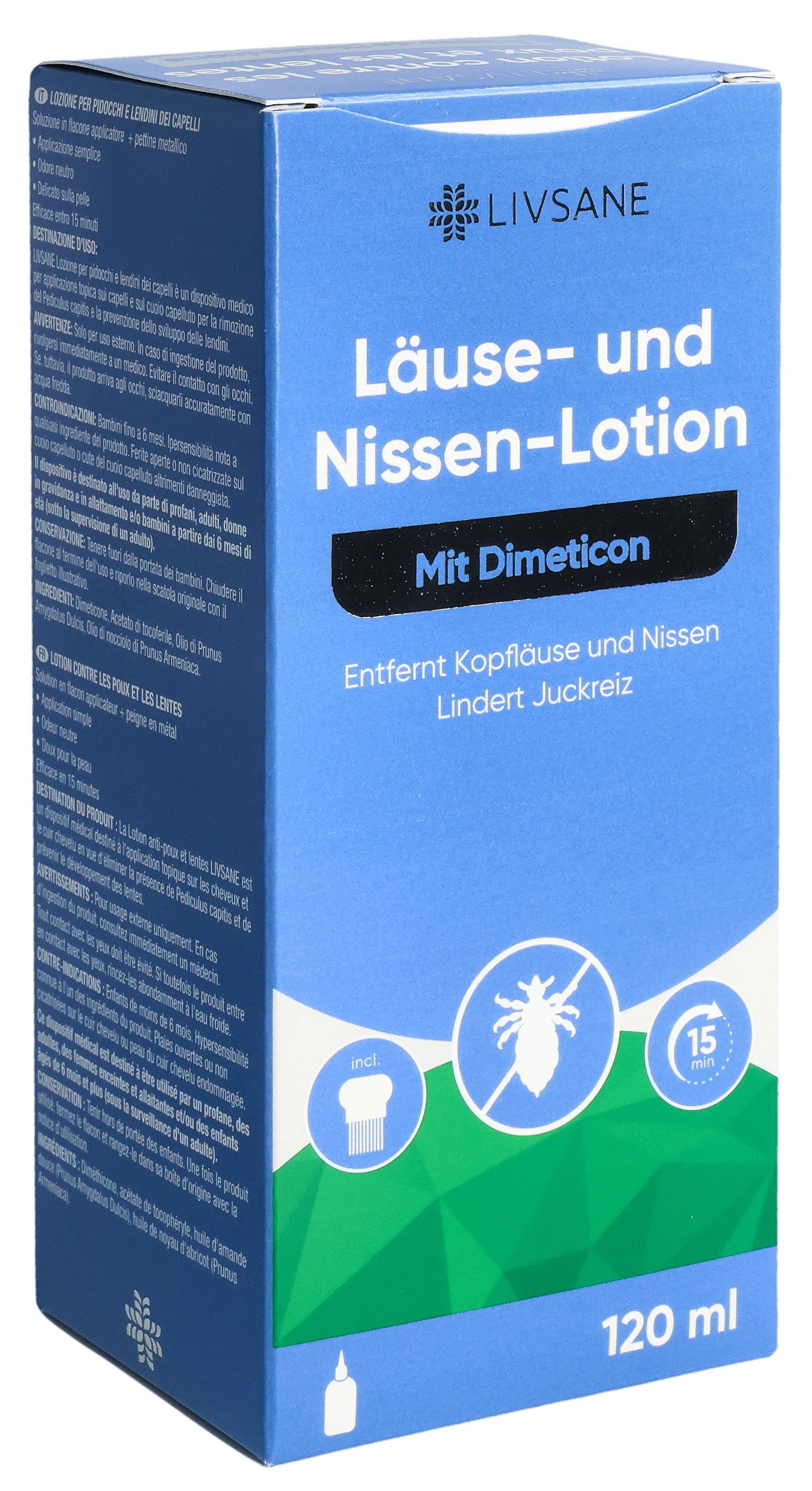 dimeticon gleitmittel LIVSANE Läuse- und Nissen-Lotion Dimeticon mit Kamm 120 ml kaufen bei BENU