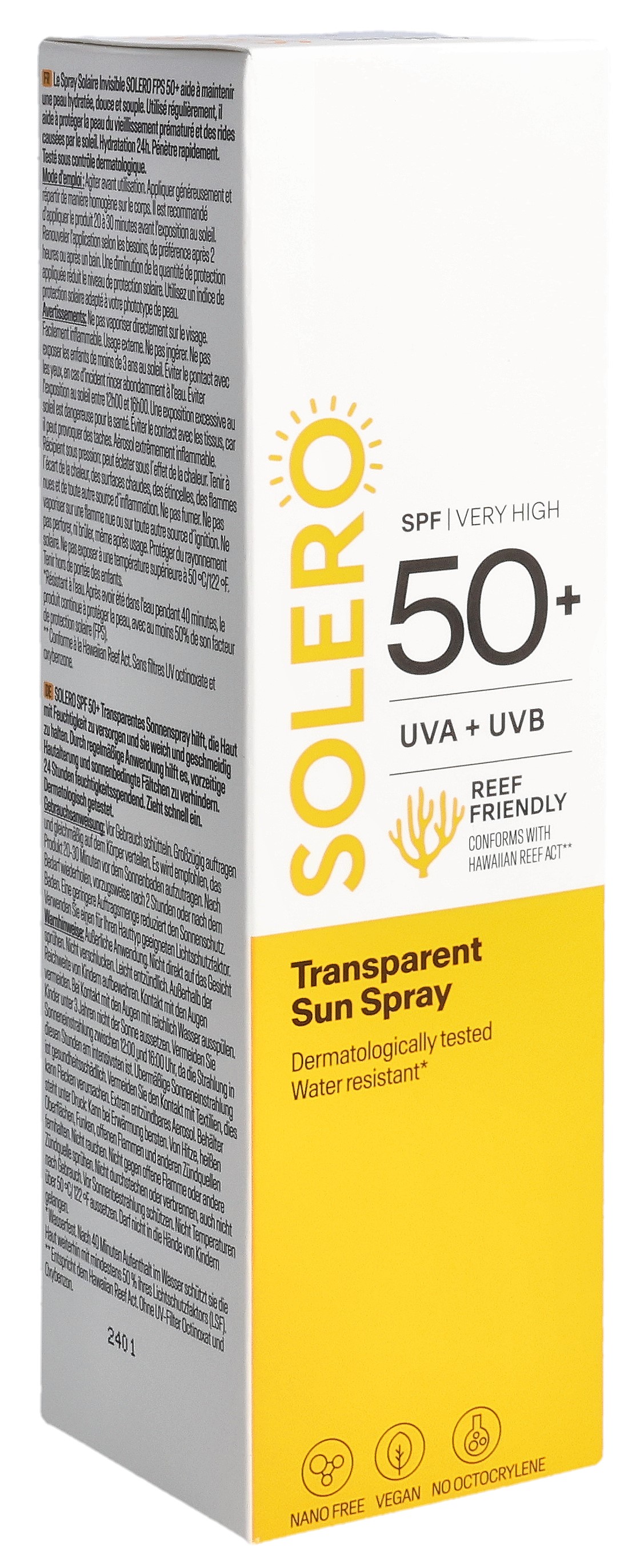 Solero Sonnenspray transparent SPF50+: Produktbild