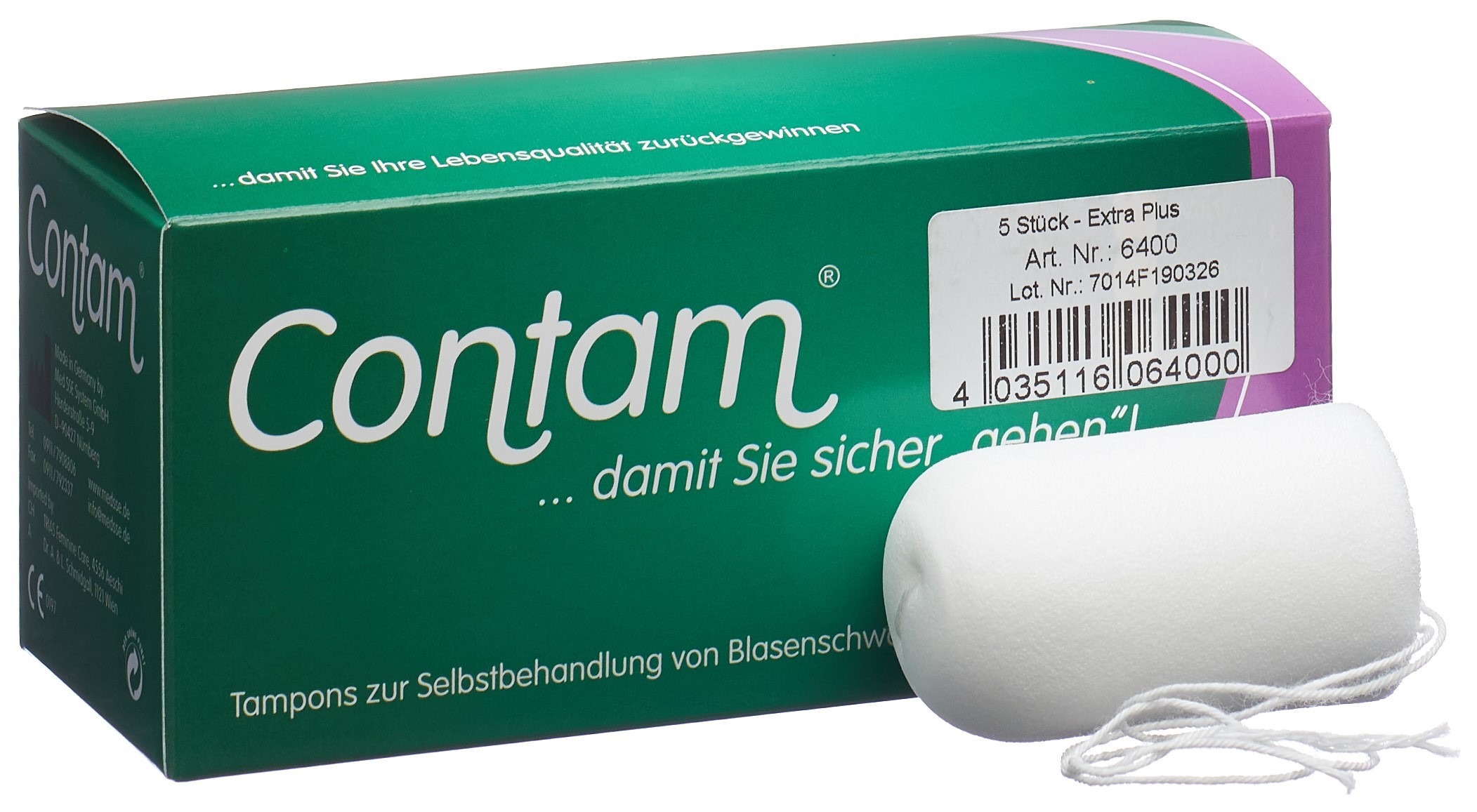 Contam Vaginaltampon 40mm Extra Plus Spezialgrösse 5 Stück | Acheter ...